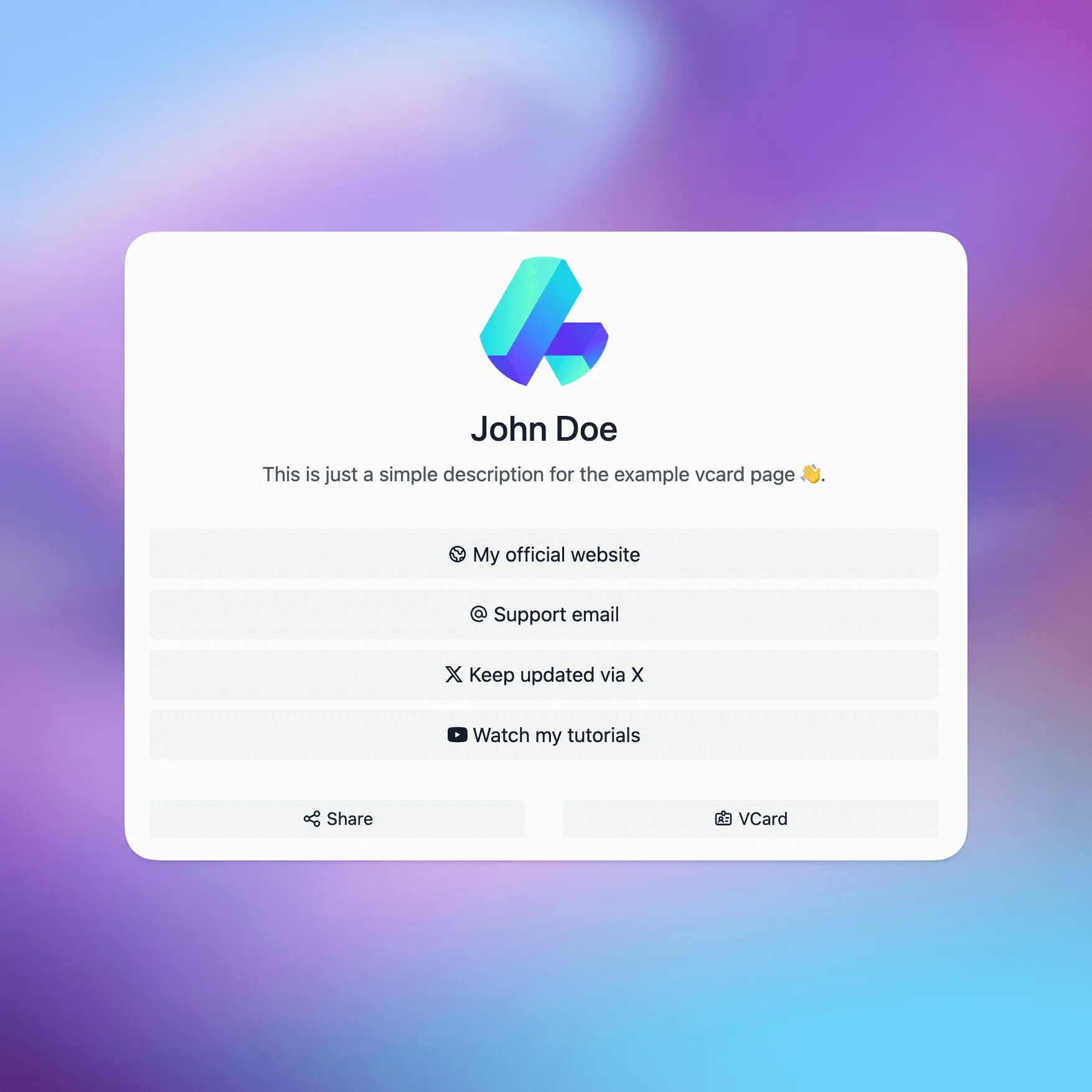 Captura de tela do tema de vcard de Nova York
